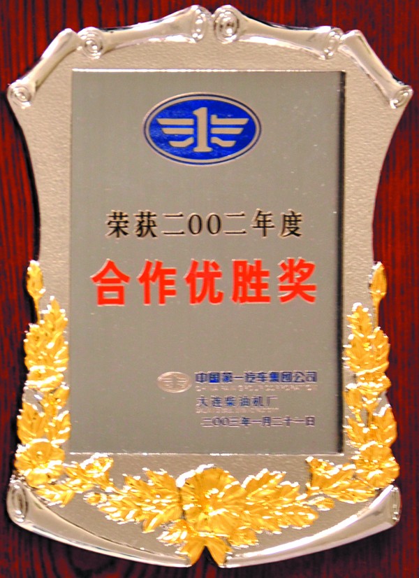 2002年度合作优秀奖